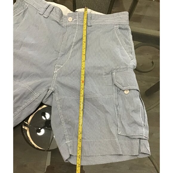 POLO RALPH LAUREN MEN BLUE/WHITE STRIPPE 100% COTTON CARGO SHORTS SIZE 38 - Picture 7 of 7